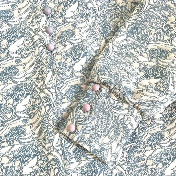 Leo-Danal Crimplene Dress with Buttons, Women’s US 10 Light Blue & Cream - Picture 7 of 13